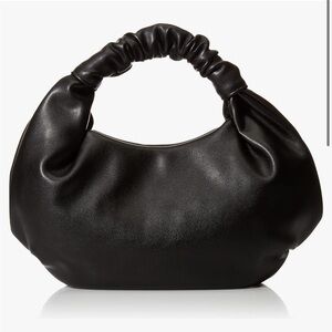 Black Faux Leather Top Handle Small Purse